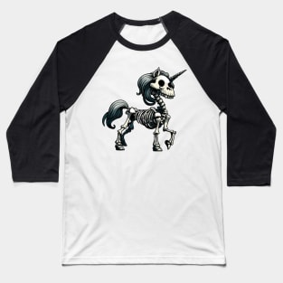 Spooky magical skeleton unicorn Baseball T-Shirt